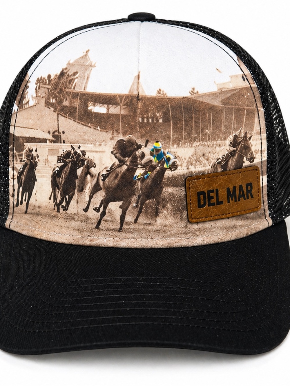 Del Mar Horse Racing Trucker Hat Vintage Style Snapback Derby Unisex OS